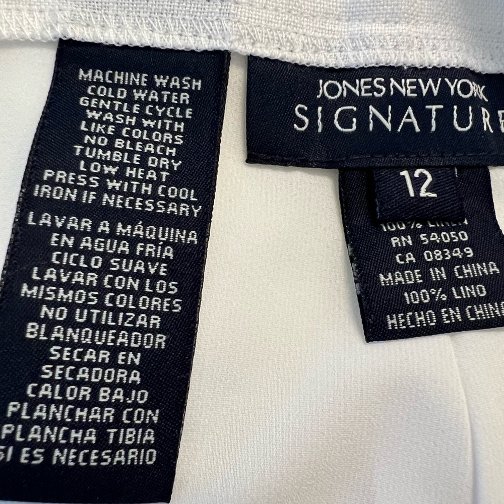 Jones New York white linen pants - Picture 10 of 11